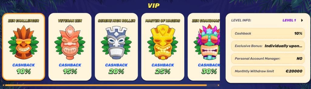 GambleZen Casino VIP Levels | Gamblezen casino review | bonuscrypto.com